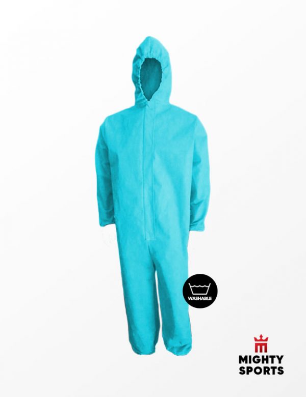 mighty sports ppe hazmat coveralls sky blue