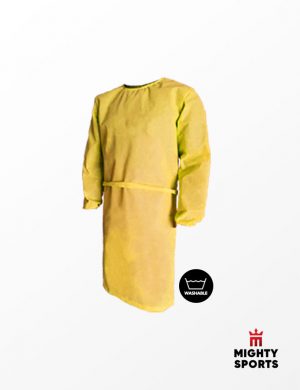 mighty sports ppe washable lab gown yellow gold