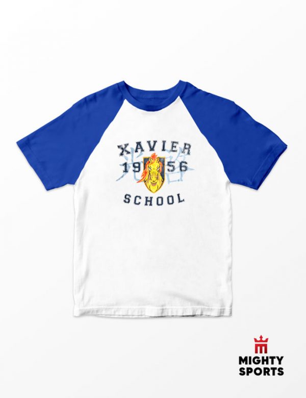 xshop xavier school raglan blue/white